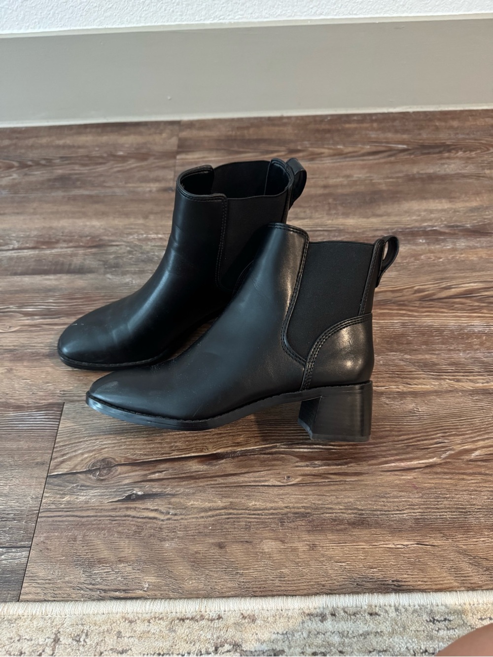 J. Crew Black Leather Chelsea Ankle Booties